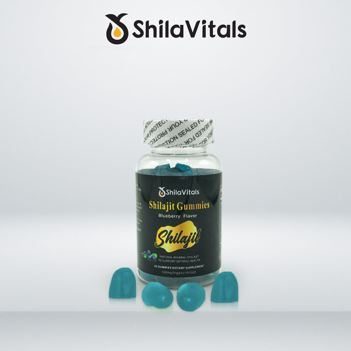 ShilaVitals Organic Shilajit Blueberry Gummies – 500mg Natural Wellness Support