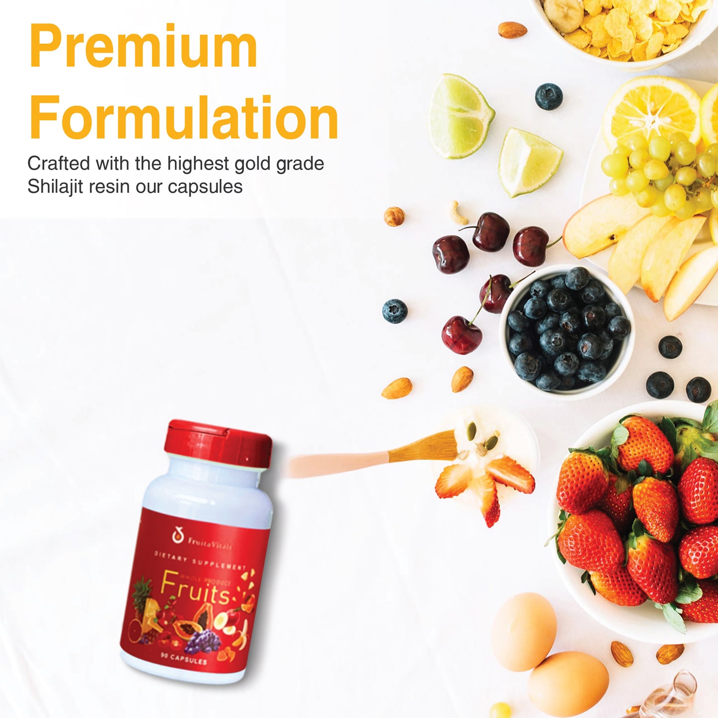 Sea Moss, Black Seed Oil, Ashwagandha, Ginger & FruitaVitals Fruits Supplements Combo (Pack of 2)