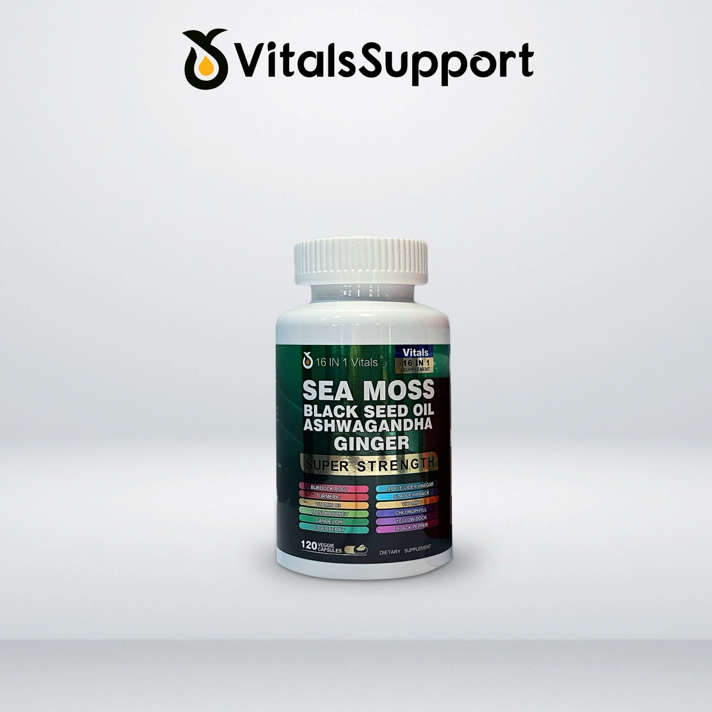 Sea Moss Black Seed Oil Ashwagandha Ginger Capsules