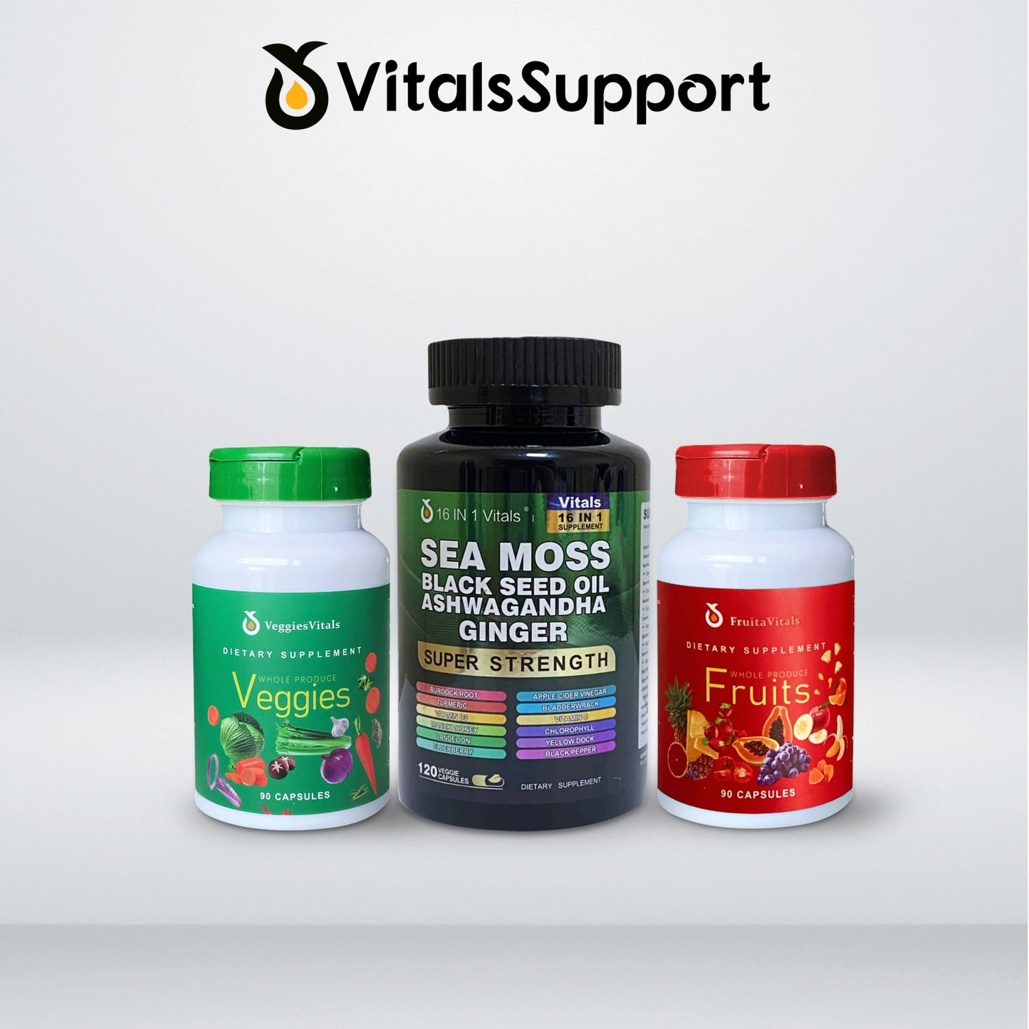 Fruita Vitality Capsules Package Price for 3 Sea Oil, Veggies & Fruits