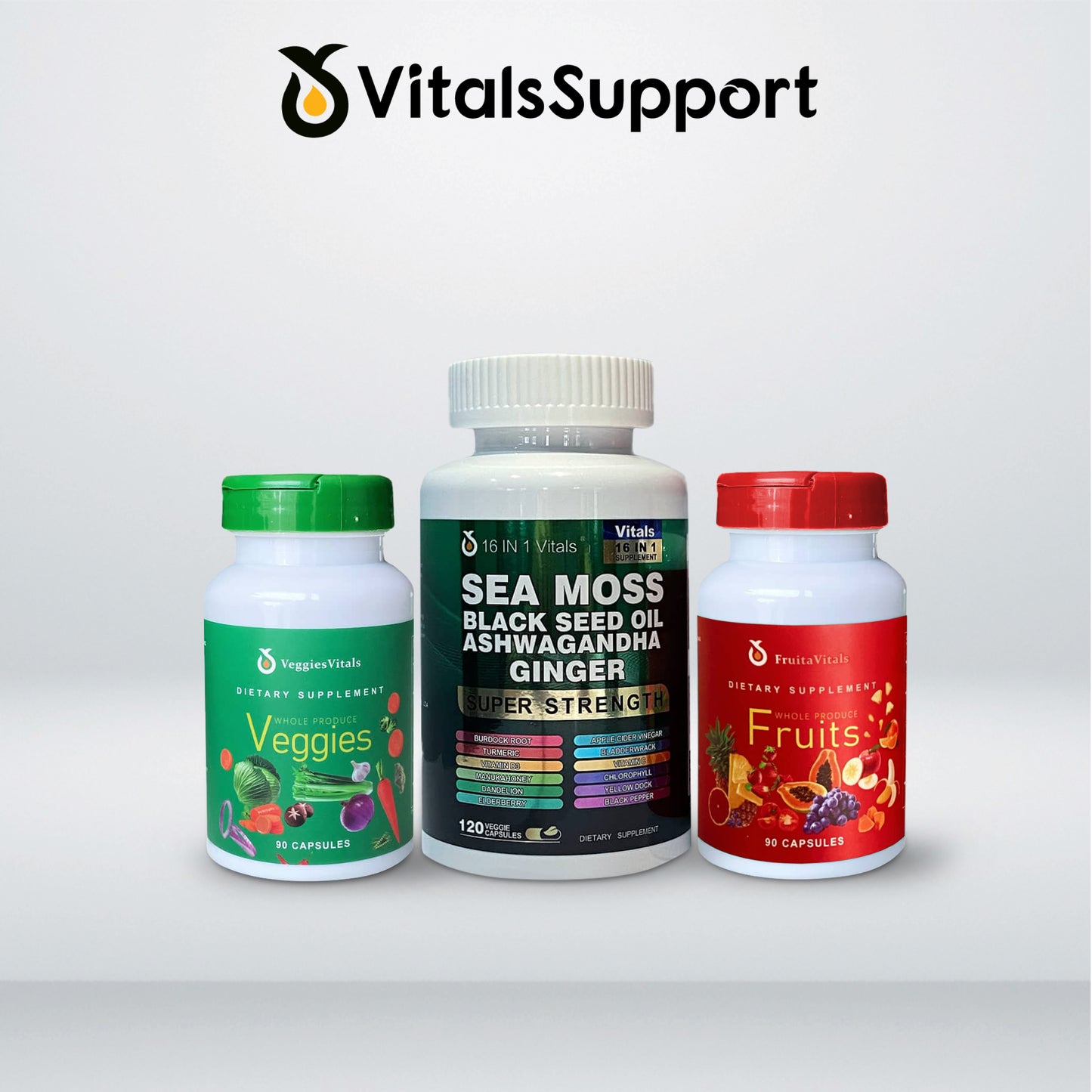 Fruita Vitality Capsules Package Price for 3 Sea Moss, Veggies & Fruits