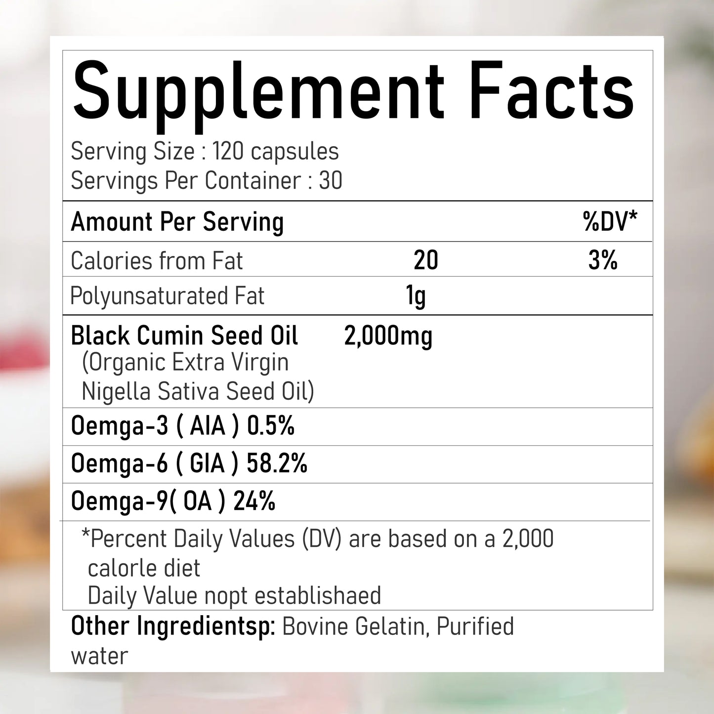Sea Moss Black Seed Ashwagandha Ginger Supplements (pack of 4)
