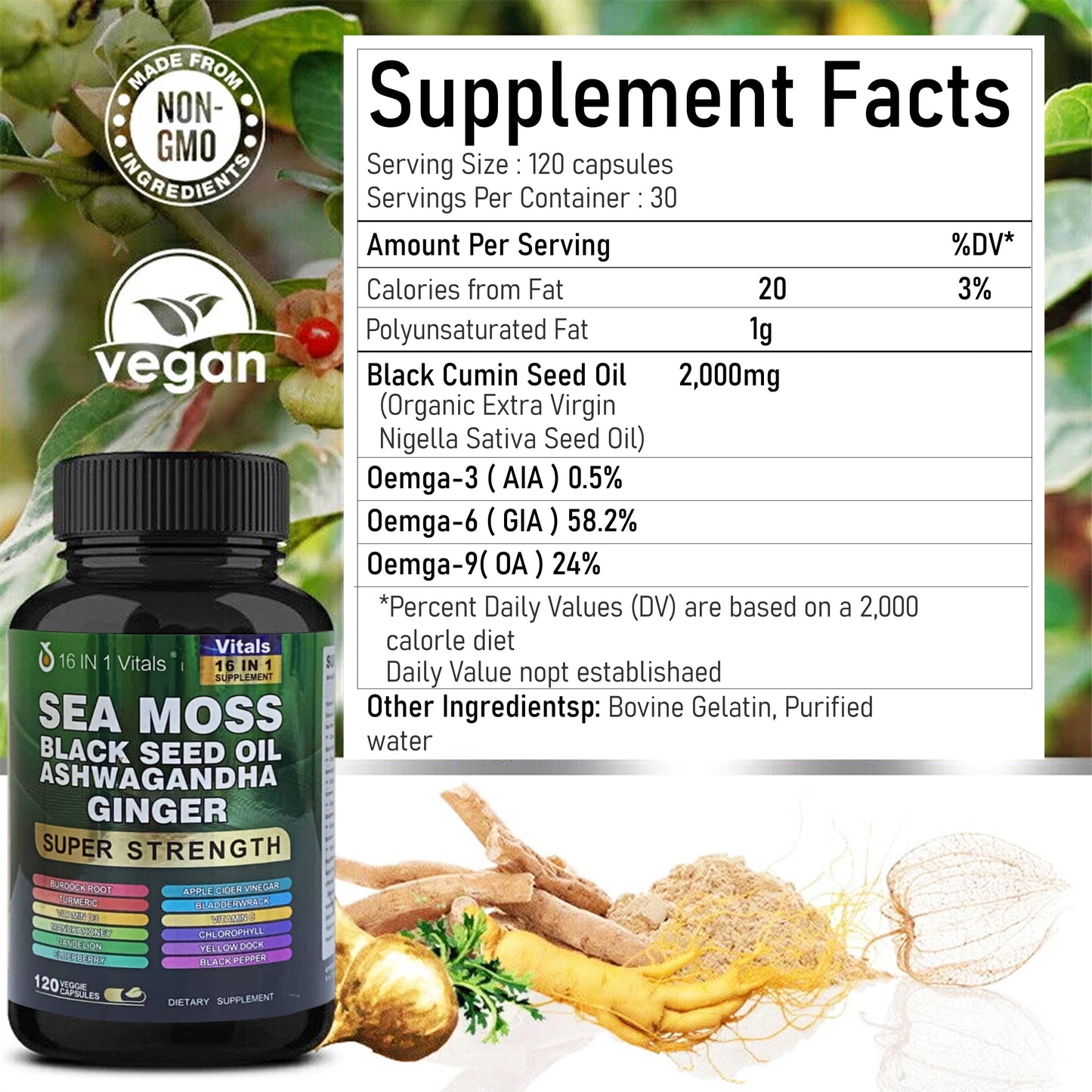 Sea Moss Black Seed Oil Capsules