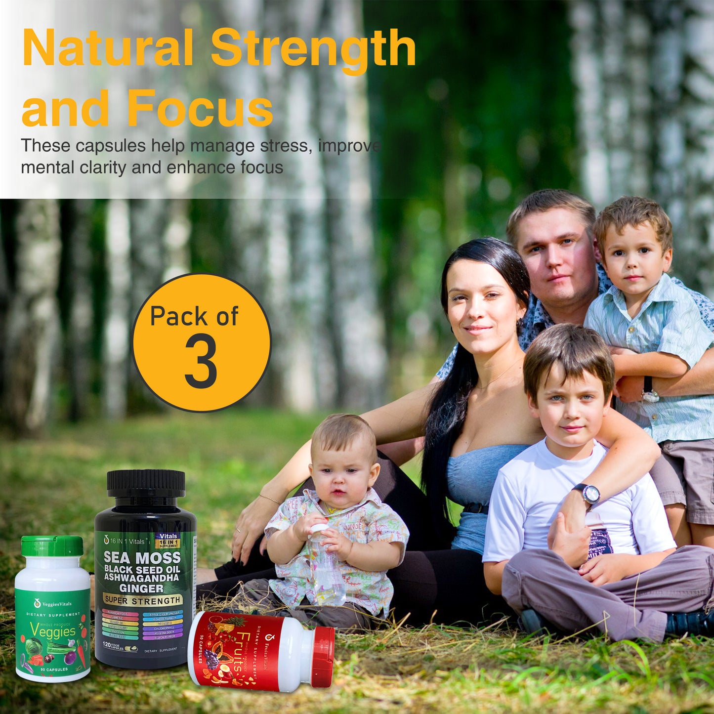 Fruita Vitality Capsules Package Price for 3 Sea Oil, Veggies & Fruits