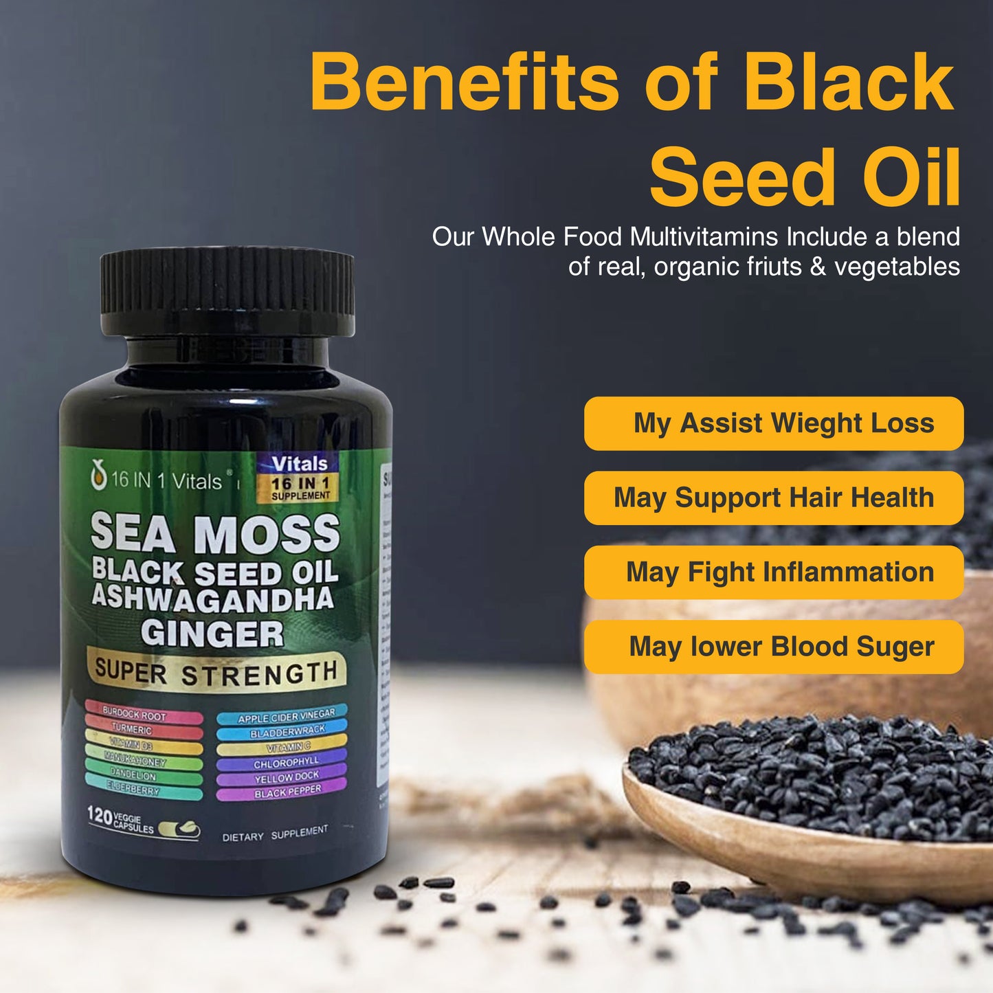 Fruita Vitality Capsules Package Price for 3 Sea Oil, Veggies & Fruits