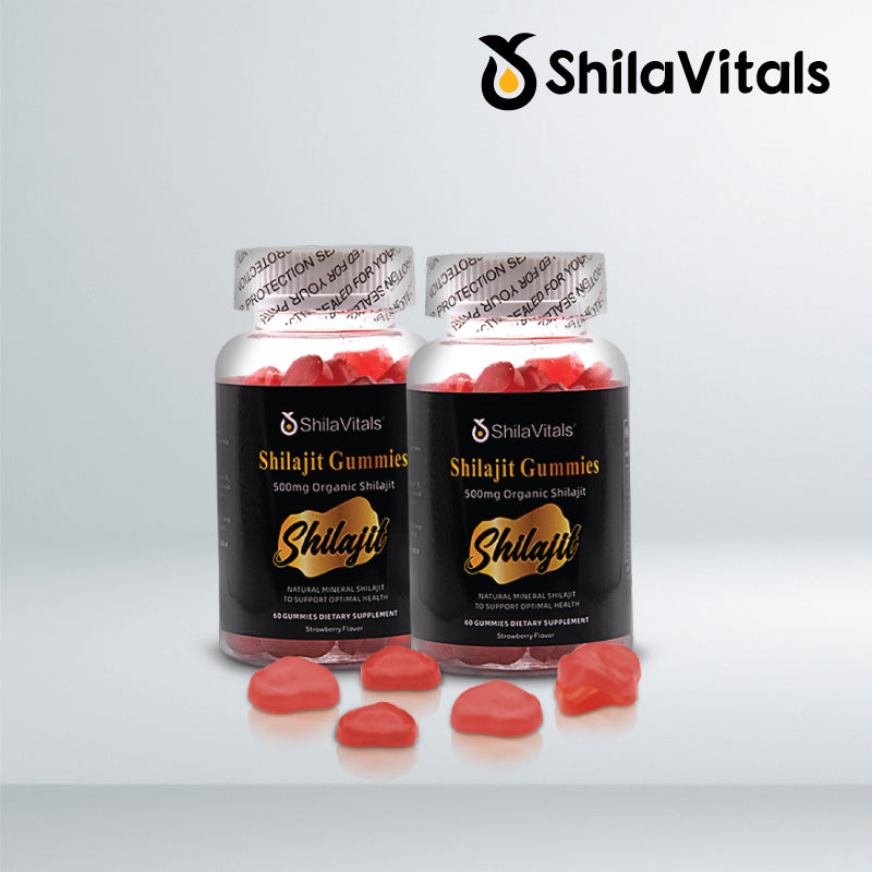 ShilaVitals Organic Shilajit Strawberry Gummies – 500mg Natural Energy Support