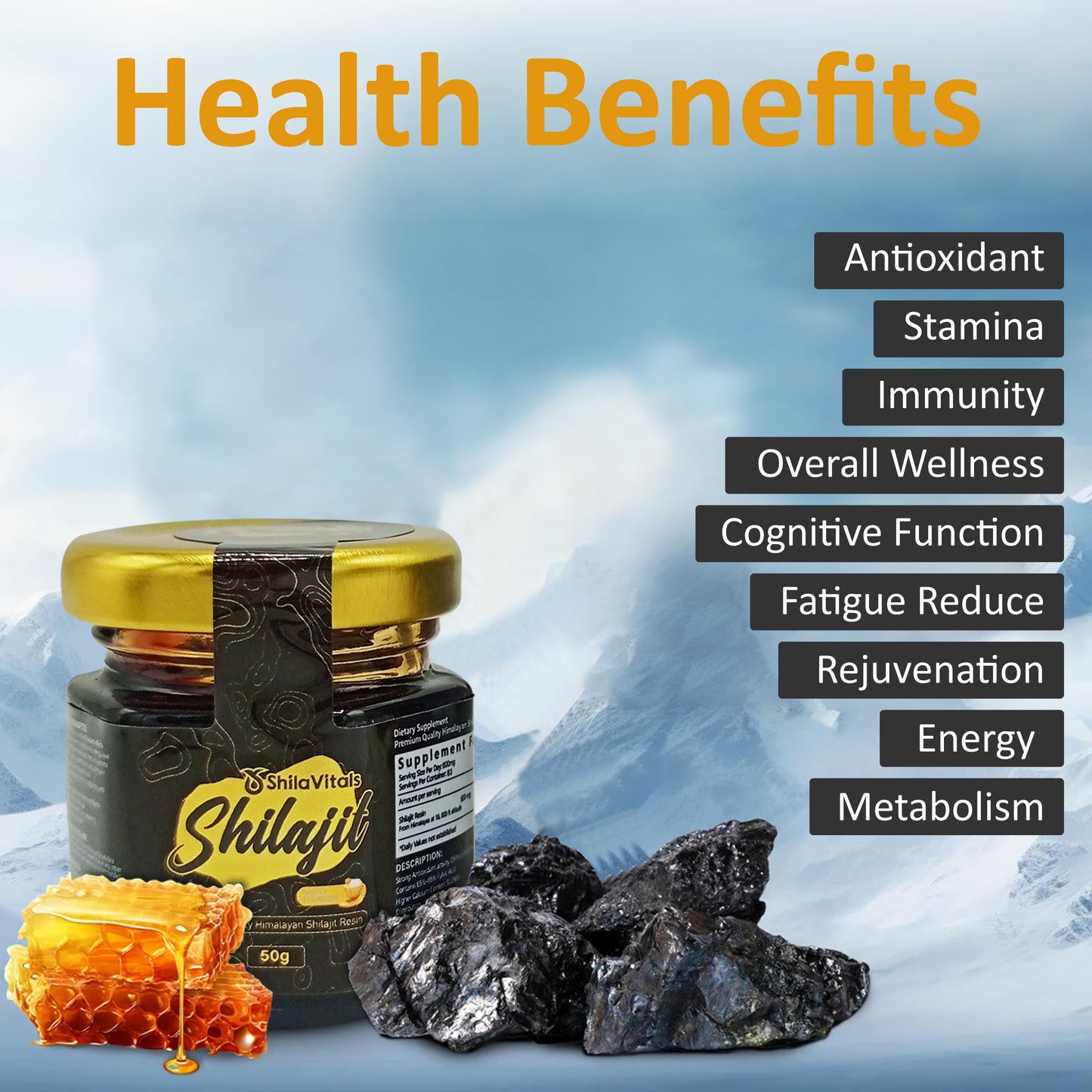 Premium Quality Himalayan Shilajit Resin Delicious Honey Flavour