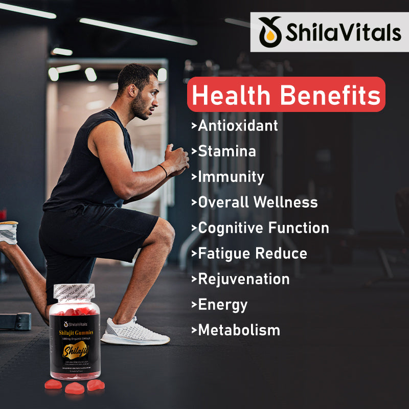 ShilaVitals Organic Shilajit Strawberry Gummies – 500mg Natural Energy Support