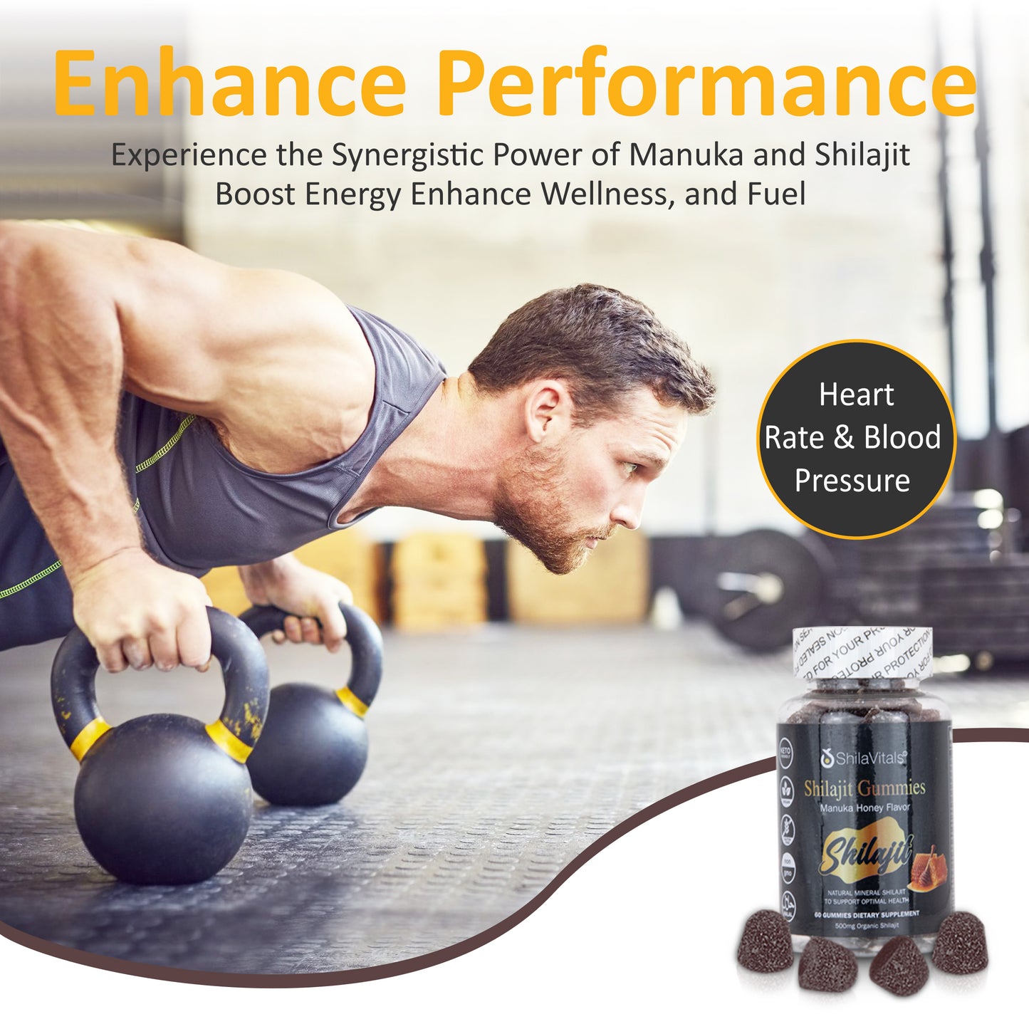 ShilaVitals Organic Shilajit Gummies – Manuka Honey Flavor – 500mg Wellness Boost