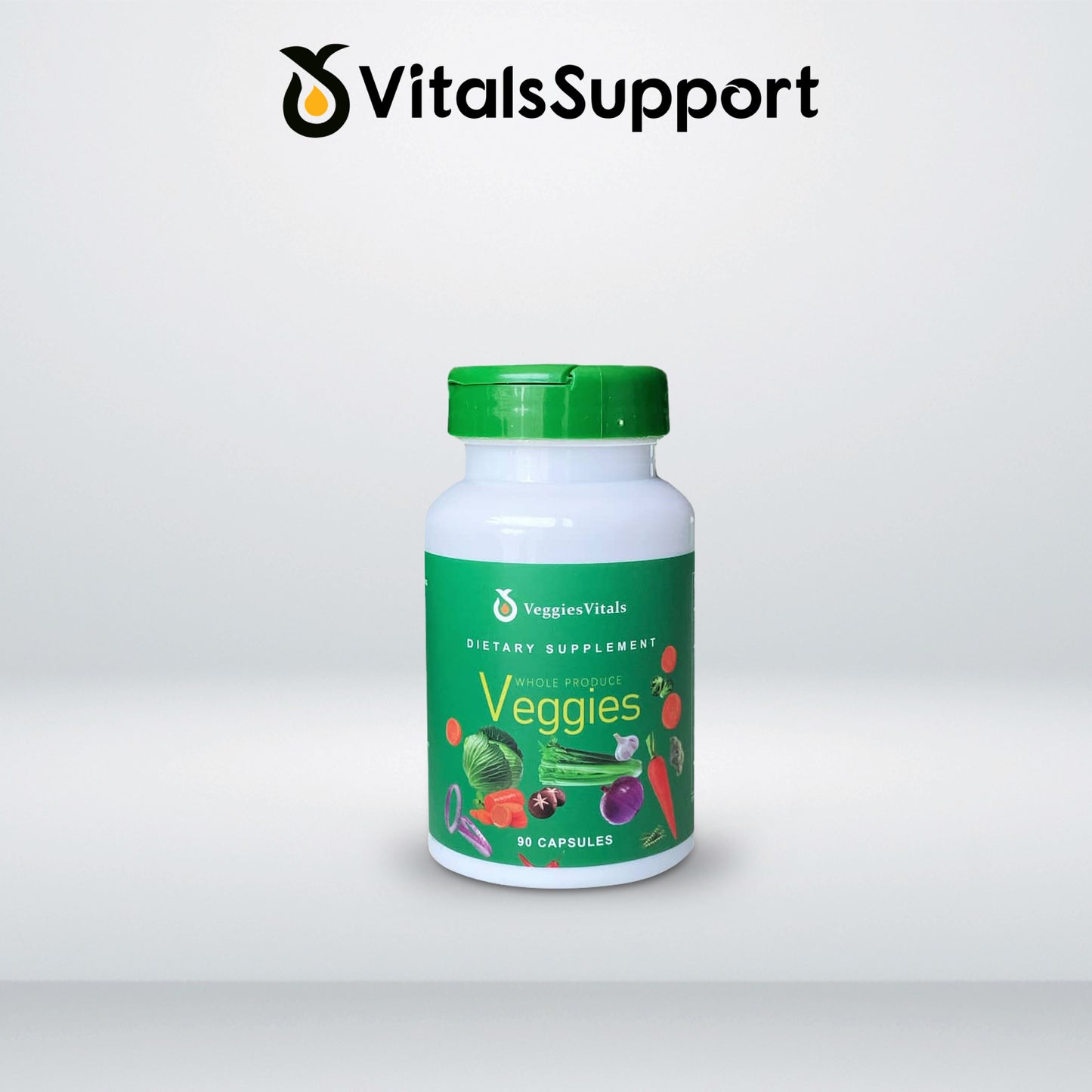 VeggiesVitals Whole Produce Veggie Capsules – Daily Vegetable Supplement – 90 Capsules