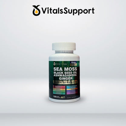 Sea Moss Black Seed Oil Ashwangandha Ginger Capsules