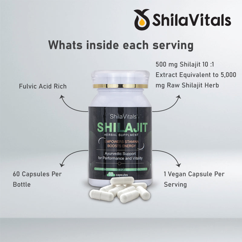 ShilaVitals Himalayan Shilajit Capsules for Men Vitality